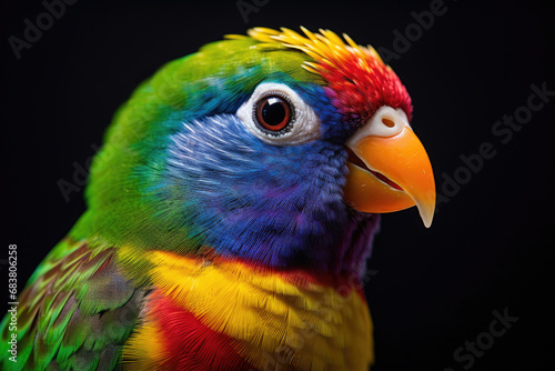 Rainbow finch close up © Veniamin Kraskov