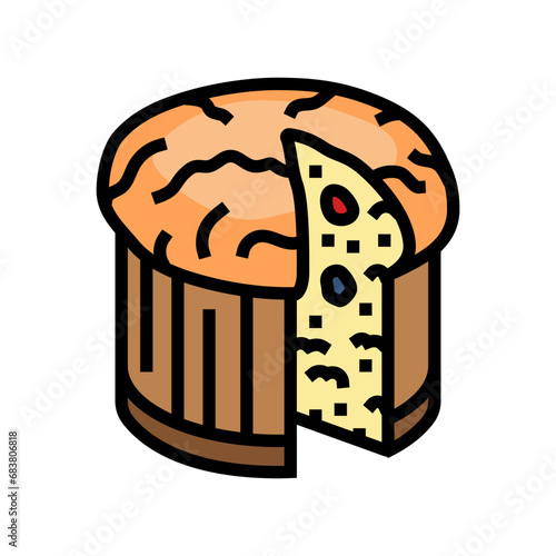 panettone bread italian cuisine color icon vector. panettone bread italian cuisine sign. isolated symbol illustration