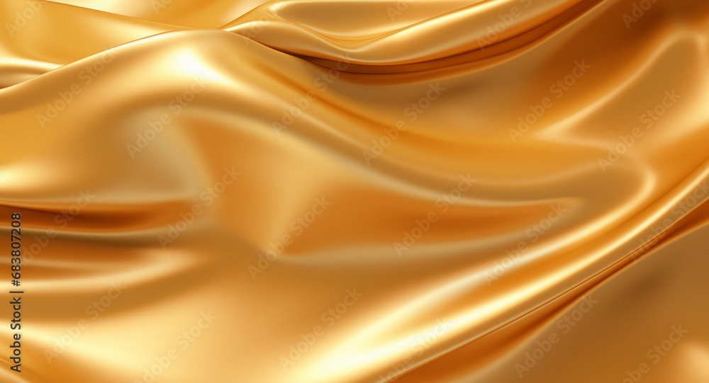 Folds of golden fabric texture Folds of golden fabric texture