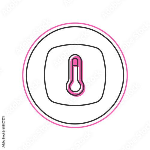 Filled outline Thermostat icon isolated on white background. Temperature control. Vector