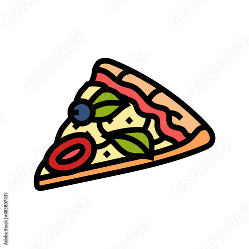 pizza slice italian cuisine color icon vector. pizza slice italian cuisine sign. isolated symbol illustration