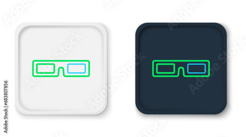 Line Cinema glasses icon isolated on white background. Colorful outline concept. Vector