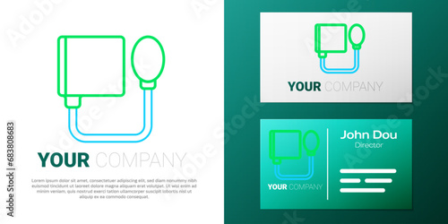 Line Blood pressure icon isolated on white background. Colorful outline concept. Vector