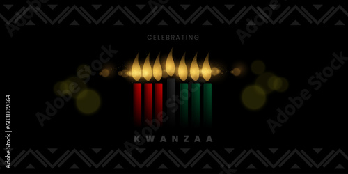 Kwanzaa day, Traditional african american ethnic holiday design concept, vector illustration.  photo