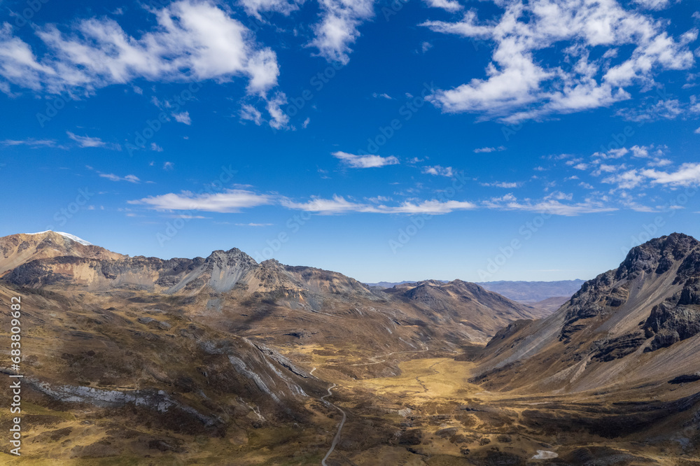 View of the Andes Mountains in the Ancash region.