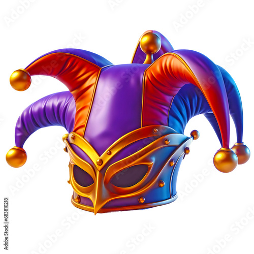 Jester hat isolated on transparent background photo