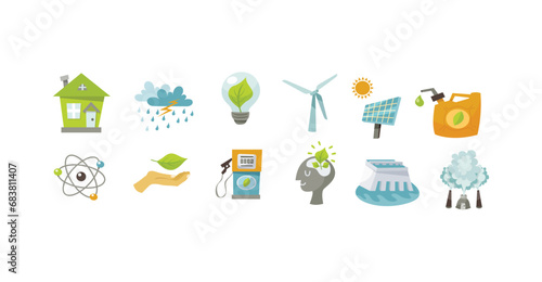 eco green isolated set - eps 10
