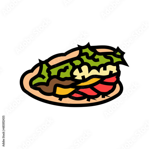 doner kebab turkish cuisine color icon vector. doner kebab turkish cuisine sign. isolated symbol illustration