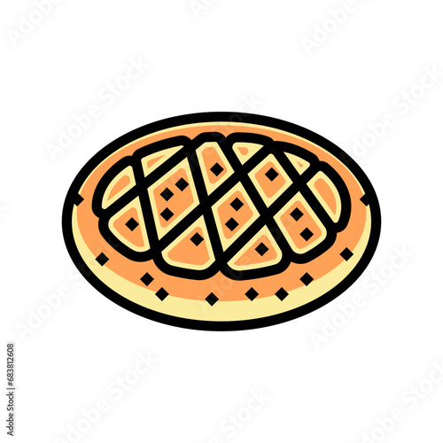 pita bread turkish cuisine color icon vector. pita bread turkish cuisine sign. isolated symbol illustration