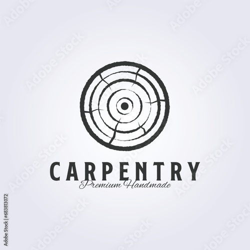 log wood material logo vector illustration design, for carpenter occupation logo