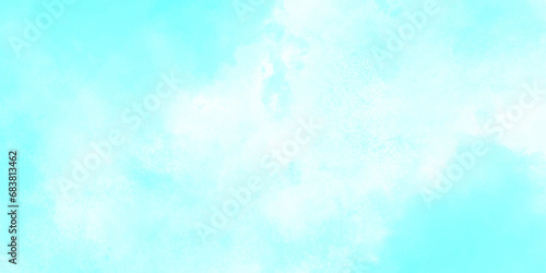 Aquarelle paint paper Light sky blue shades watercolor background. Abstract watercolor background with blue in the sky clouds. Blue sky with clouds creating a miraculous abstract shape