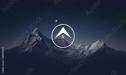 logo minimalist true north in interestellar space photo