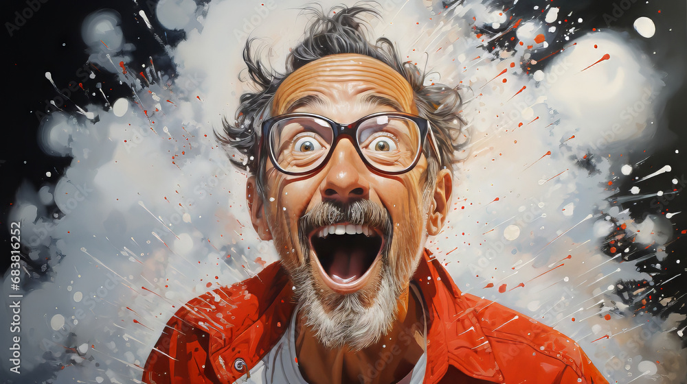 Title Joyful Surprise The epitome of infectious enthusiasm Stock