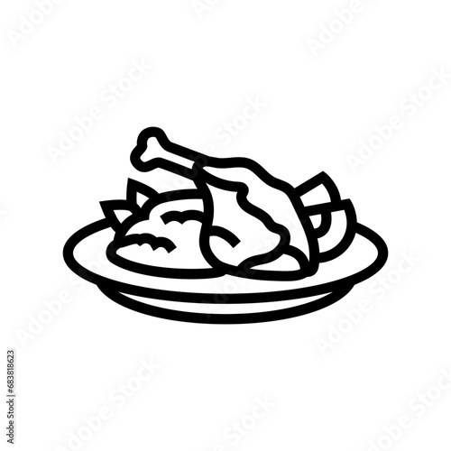 duck confit french cuisine line icon vector. duck confit french cuisine sign. isolated contour symbol black illustration