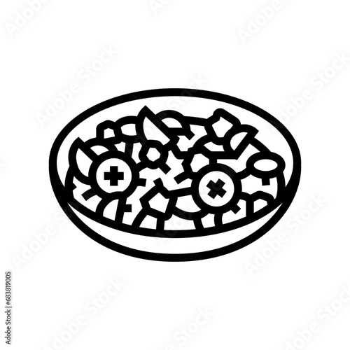 greek salad cuisine line icon vector. greek salad cuisine sign. isolated contour symbol black illustration