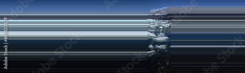 Abstrakte Landschaft aus waagrechten Linien (Hintergrund) basierend auf einem Foto der Gletscher Lagune Jökulsárlón in Island