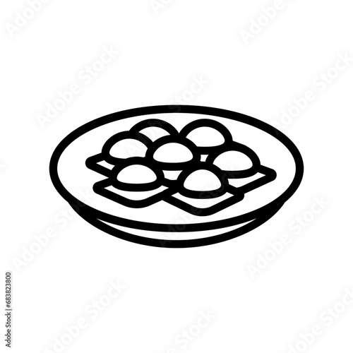 ravioli pasta italian cuisine line icon vector. ravioli pasta italian cuisine sign. isolated contour symbol black illustration