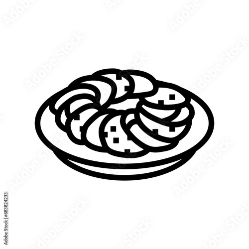 caprese salad italian cuisine line icon vector. caprese salad italian cuisine sign. isolated contour symbol black illustration
