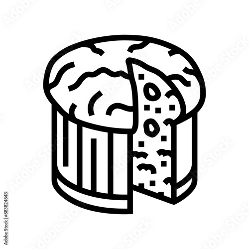 panettone bread italian cuisine line icon vector. panettone bread italian cuisine sign. isolated contour symbol black illustration