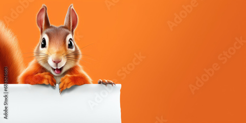 A cute squirrel smiles and gives a thumbs-up in a wide banner with a clean, single-colored background.