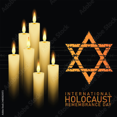 International Holocaust Remembrance Day vector. Star of David . January 27. Important day