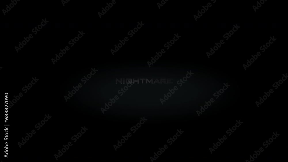 Nightmare 3D title metal text on black alpha channel background Nightmare 3D title metal text on black alpha channel background
