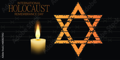 International Holocaust Remembrance Day vector. Star of David . January 27. Important day