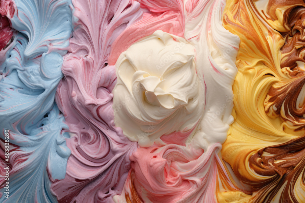 Melted texture of rainbow ice cream wallpaper, wave texture Melted texture of rainbow ice cream wallpaper, wave texture