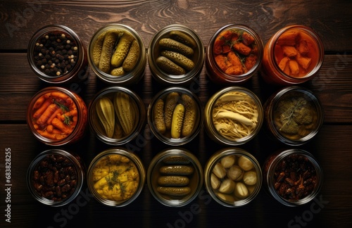 jars filled with pickles and vegetables delicious