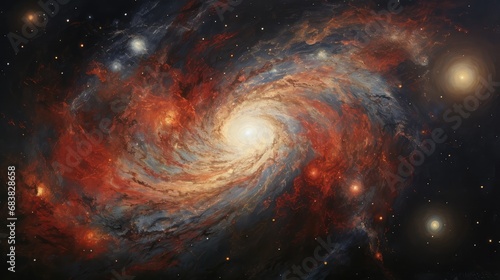 spiral galaxy with numerous bright stars
