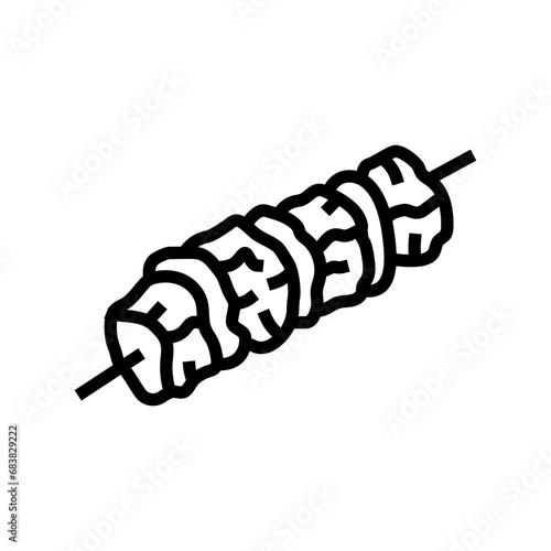 kebab skewer turkish cuisine line icon vector. kebab skewer turkish cuisine sign. isolated contour symbol black illustration