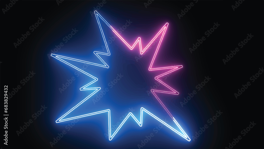 Hyperrealistic animated Neon Boom symbol in trendy stylish colors.Futuristic technology Hyperrealistic animated Neon Boom symbol in trendy stylish colors.Futuristic technology