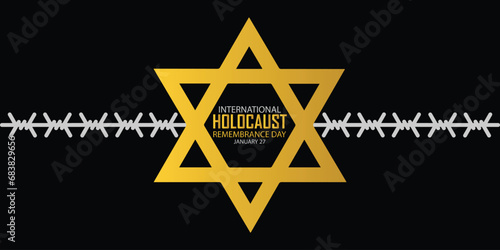 International Holocaust Remembrance Day vector. Star of David . January 27. Important day