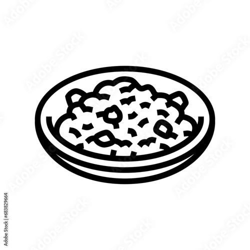 kisir turkish cuisine line icon vector. kisir turkish cuisine sign. isolated contour symbol black illustration