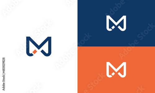 mi icon collection logo design vector photo