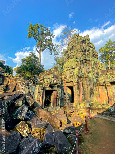 Ta Prohm, a mysterious temple of the Khmer civilization, located on the territory of Angkor in Cambodia photo