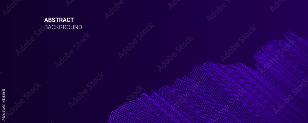 Abstract dark blue banner template. Vector minimal wavy line background with text for social media cover, and header. Futuristic technology concept.
Abstract dark blue banner template. Vector minimal wavy line background with text for social media cover, and header. Futuristic technology concept.