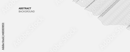 Flowing dots particles wave pattern halftone gradient curve shape isolated on white background