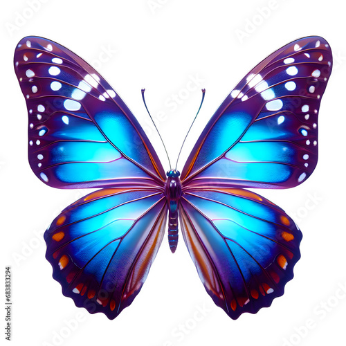 butterfly front view isolated on transparent background © Pipin