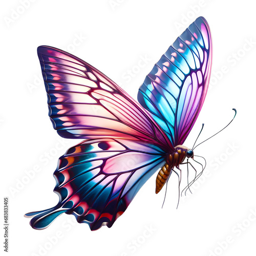 butterfly front view isolated on transparent background © Pipin