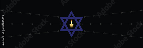 International Holocaust Remembrance Day vector. Star of David . January 27. Important day