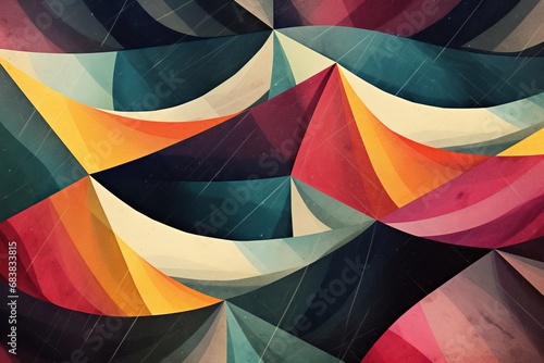 abstract background geometric illustration shapes textured wallpaper pattern geometry art style digital decorative, Generative AI photo