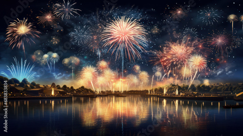 fireworks over the river