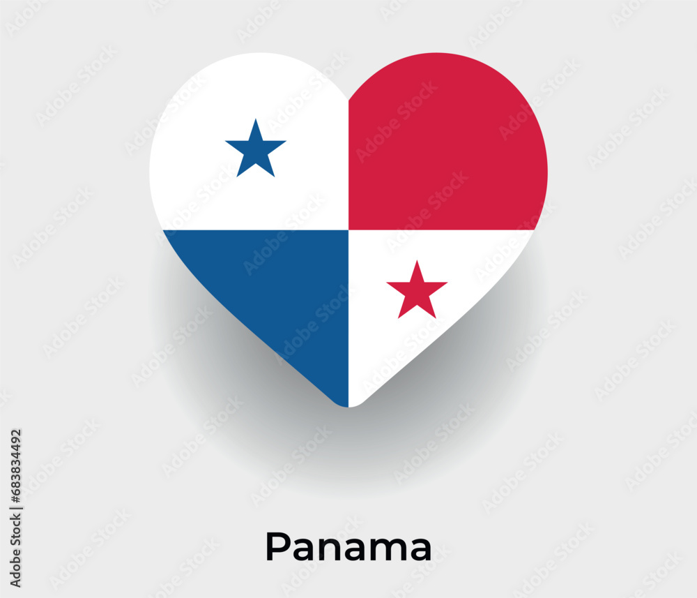 Panama flag heart shape country icon vector illustration Panama flag heart shape country icon vector illustration