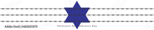 International Holocaust Remembrance Day vector. Star of David . January 27. Important day