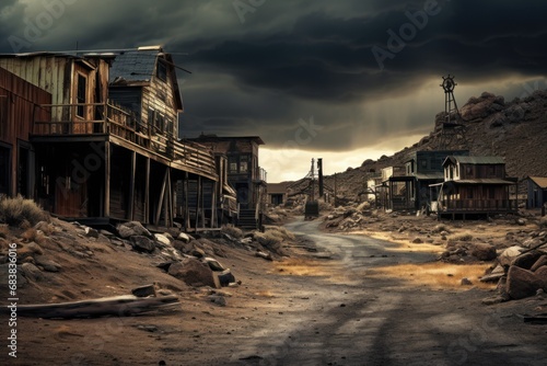 Ghost town with mysterious stories and hidden treasures photo
