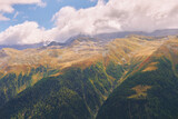Panoramic view of alpine mountains, Bellwald, Valais, switzerland, fall season