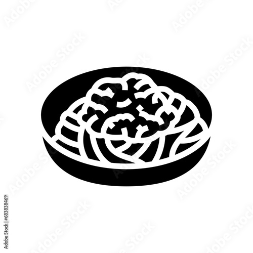 spaghetti bolognese italian cuisine glyph icon vector. spaghetti bolognese italian cuisine sign. isolated symbol illustration