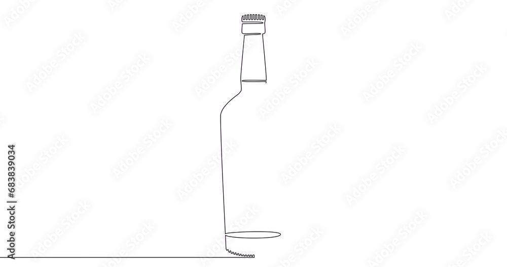 Self drawing line animation Bottle continuous one single line drawn concept video Self drawing line animation Bottle continuous one single line drawn concept video