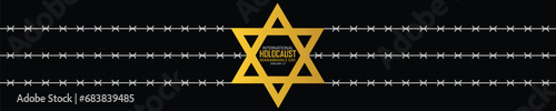 International Holocaust Remembrance Day vector. Star of David . January 27. Important day